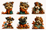 Whimsical Autumn Fall Dog Clipart, a Seasonal Illustration by Designworld (Thumbnail 5 of 9)