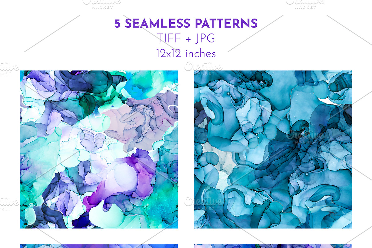 Blue Alcohol Ink Textures, a Texture Graphic by JSolomatina (Photo 7 of 8)
