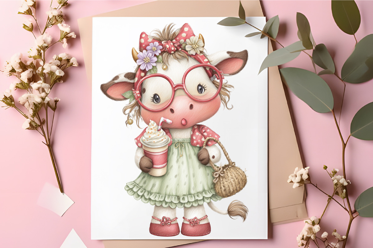 Quirky Cow Mama Sunglasses PNG, an Animal Illustration by RobertsArt (Photo 5 of 5)