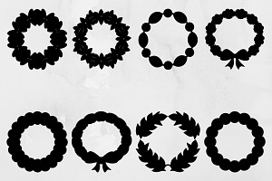 Fall Wreaths Silhouette SVG #2, a Decorative Illustration by newminddesign