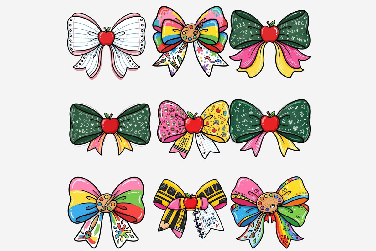 Teacher Bows Clipart Bundle, a Seasonal Illustration by Tanya Kart (Photo 10 of 13)
