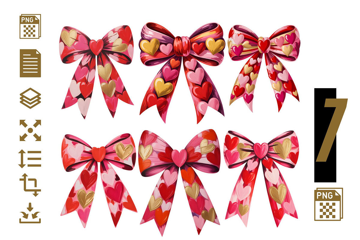 Valentine Heart Bow PNG Bundle, a Graphic by iloveTemplate (Photo 1 of 5)