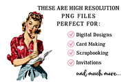 Valentine Retro Vintage Girl Clipart, an Illustration by OK Design (Thumbnail 4 of 6)