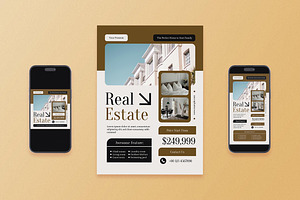 Brown Real Estate Flyer Set, a Flyer Template by Aiyari Graphic