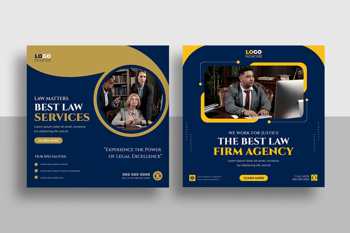 Law Firm Social Media Post Template, a Social Media Template by Designgrove