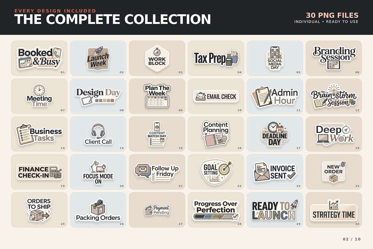 30 Business Planner Digital Stickers, a Work Illustration by Local Marketing Templates (Photo 2 of 10)
