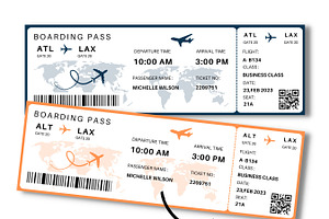 Editable Boarding Pass Template