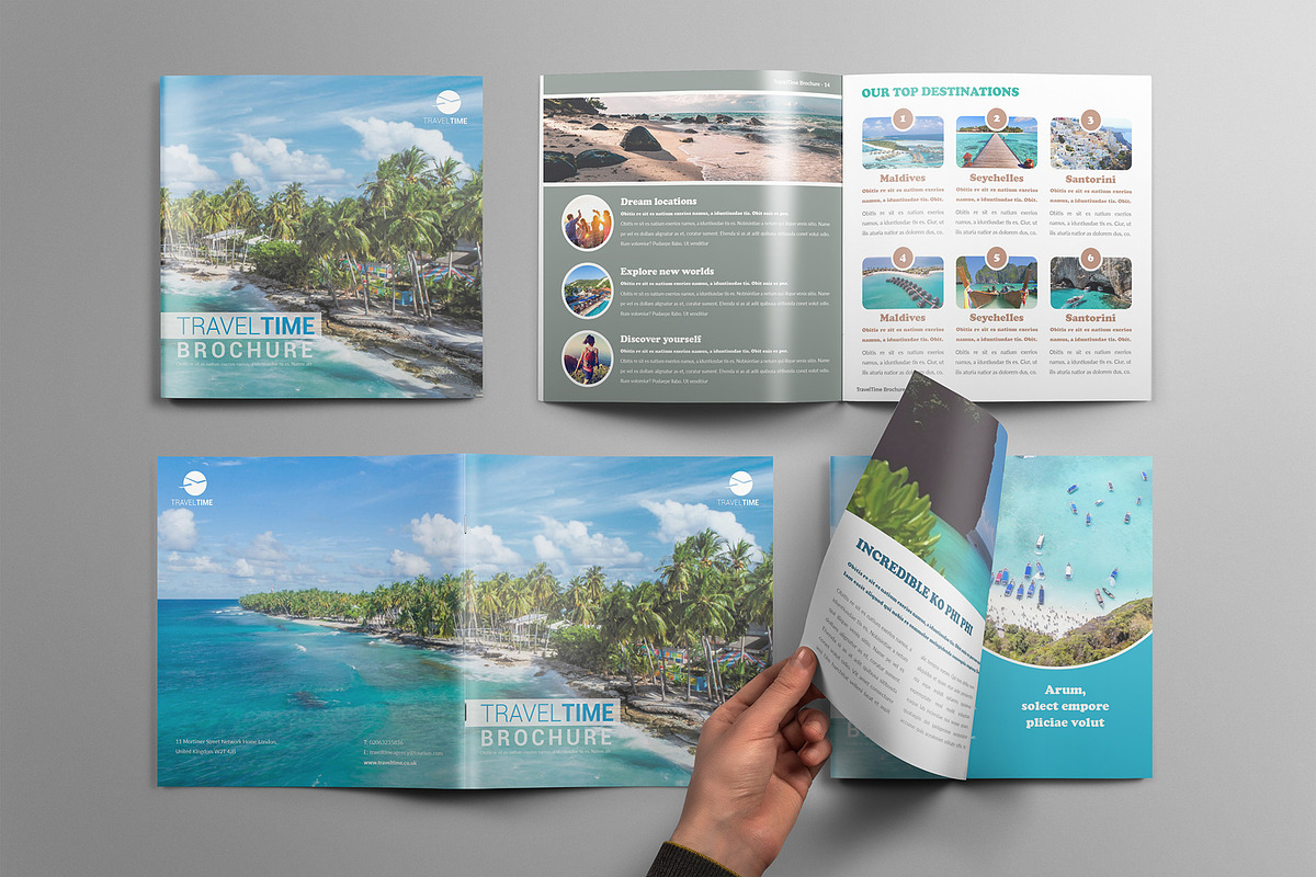 Travel Time Brochure | A4 - Square, a Brochure Template by Carlos Fernando (Photo 8 of 14)