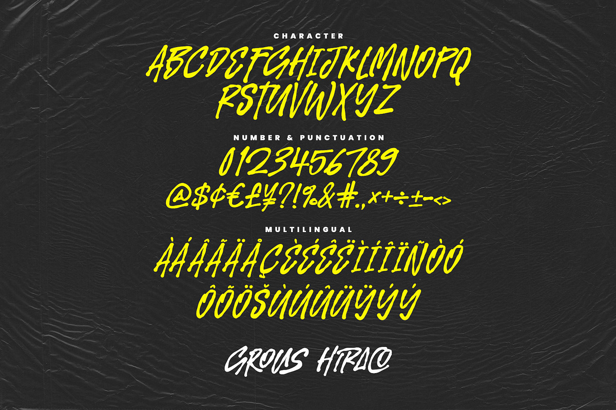 Grous Hiraco Power Display Brush Fon, a Handwritten Font by Maulana Creative (Photo 6 of 7)