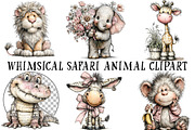 Whimsical Safari Animal Clipart, an Illustration by OK Design (Thumbnail 2 of 6)