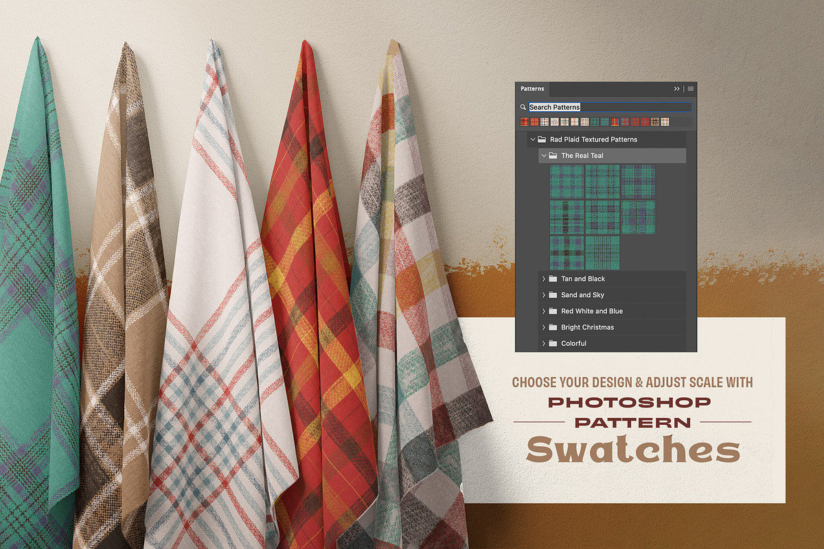 Rad Plaid Textured Patterns, a Pattern Graphic by Anugraha Design