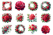 Red Roses Clipart, Rose Flowers PNG, an Illustration by Dream Creation (Thumbnail 4 of 6)