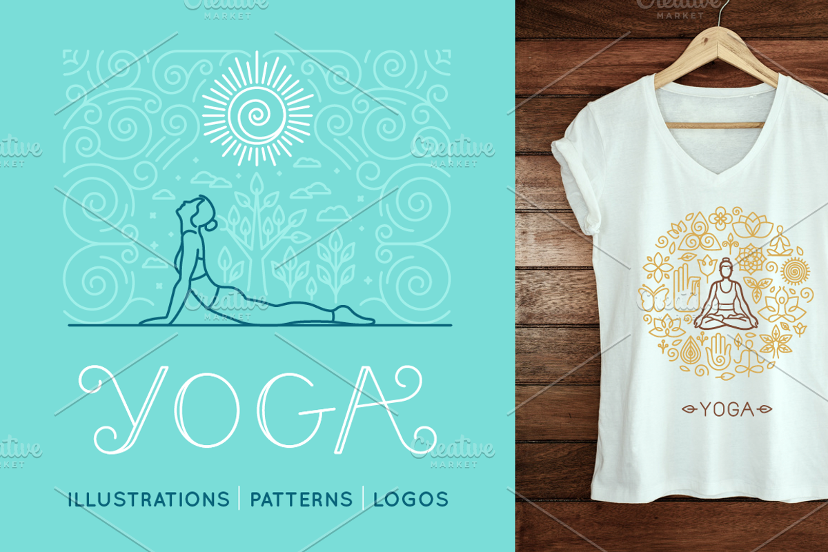 Yoga - illustrations and logos, a Graphic by venimo (Photo 1 of 5)