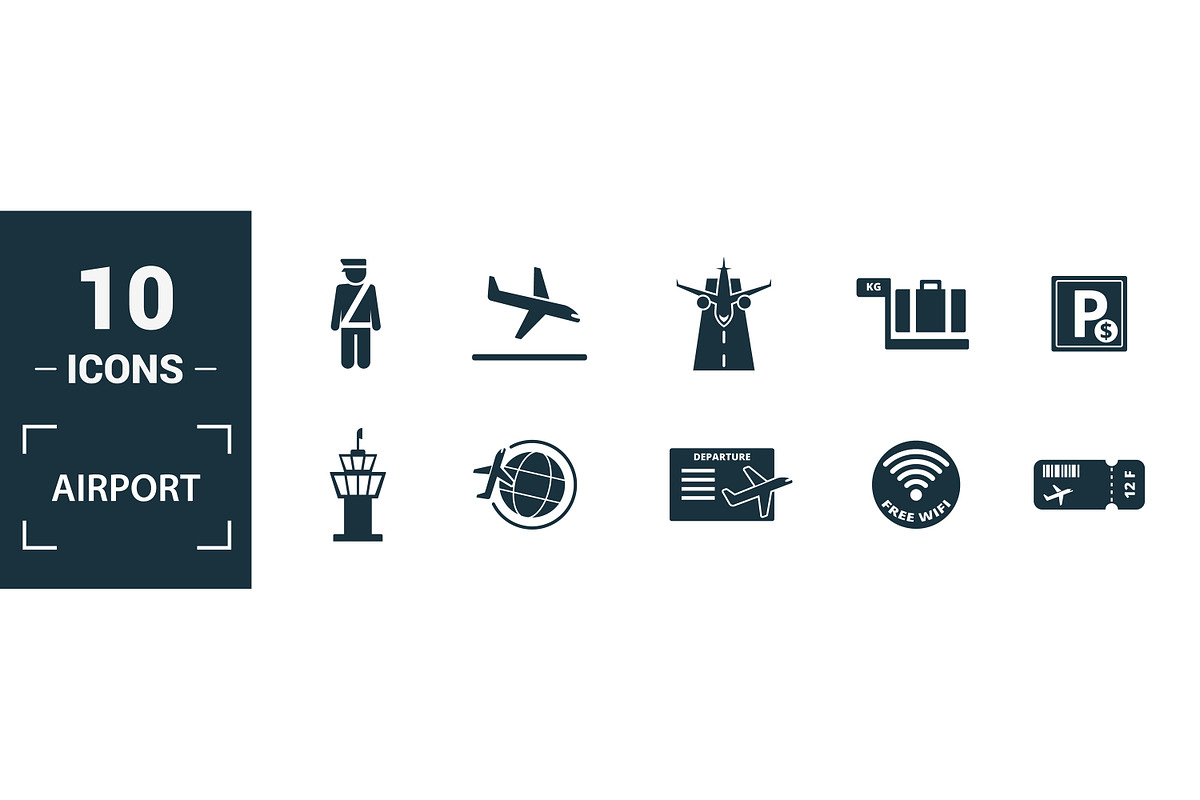 Airport Filled Icon Set, an Object Graphic by Aimagenarium@gmail.com (Photo 2 of 3)