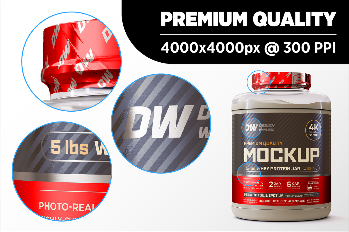 5lb Whey Protein Jar Mockup B3-Pro, a Packaging Mockup by Design Warlord (Photo 12 of 16)
