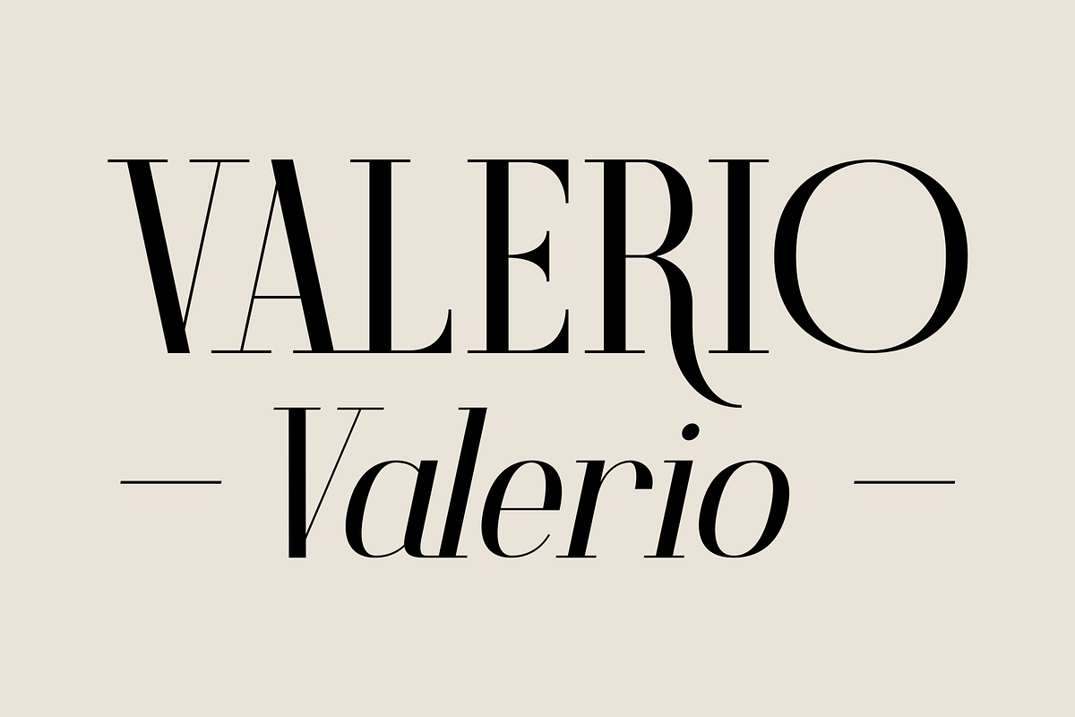 Valerio – Font Family, a Serif Font by Stefano Giliberti (Photo 1 of 10)