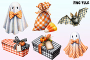 Gingham Halloween Clipart, a Graphic by CitraGraphics (Thumbnail 2 of 4)