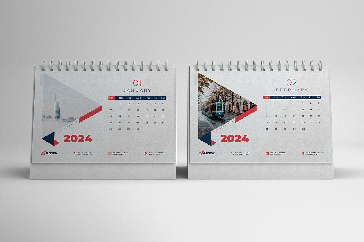 Desk Calendar 2024, a Print Template by Uiparvin (Photo 2 of 2)
