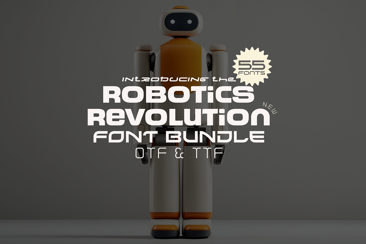Robotics Font Bundle - 55 Fonts!, a Sans Serif Font by HipFonts (Photo 1 of 15)