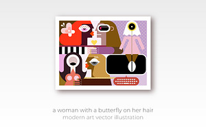 Woman With Butterfly On Her Hair, a Person Illustration by danjazzia