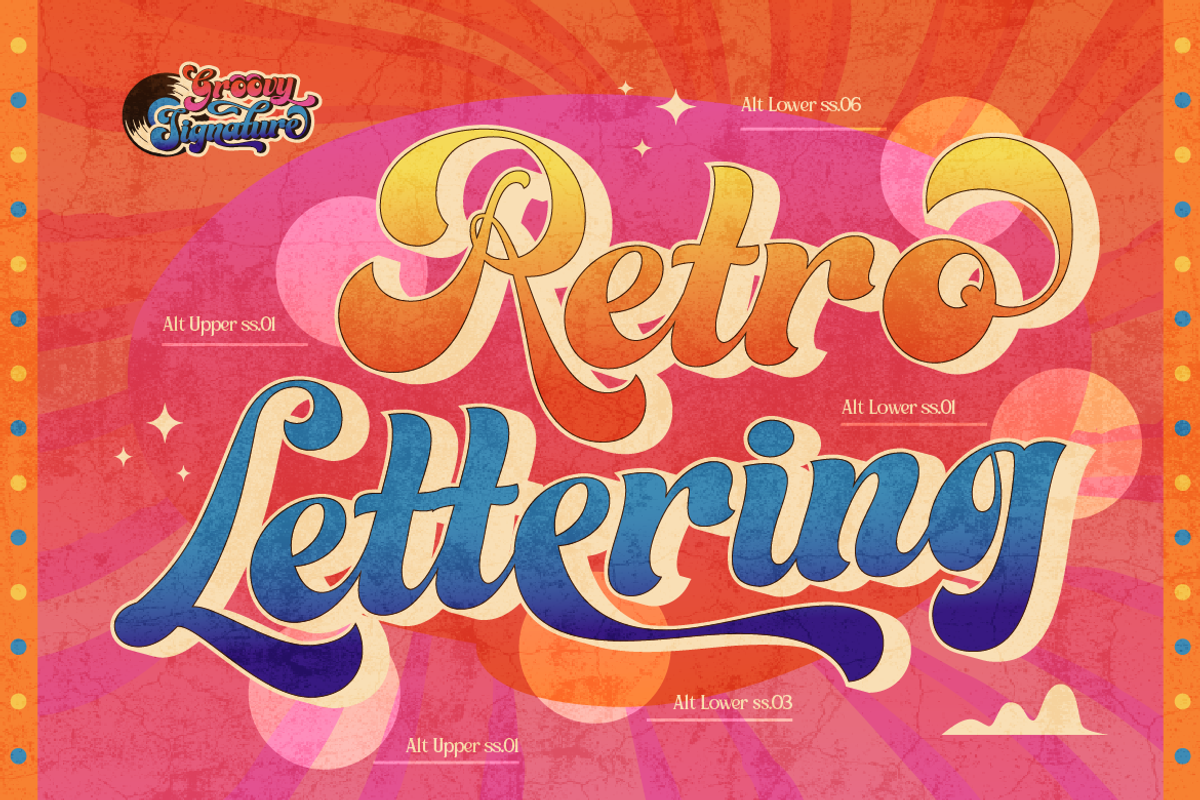 Groovy Signature - Retro Font, a Handwritten Font by Artisan Themes (Photo 9 of 12)