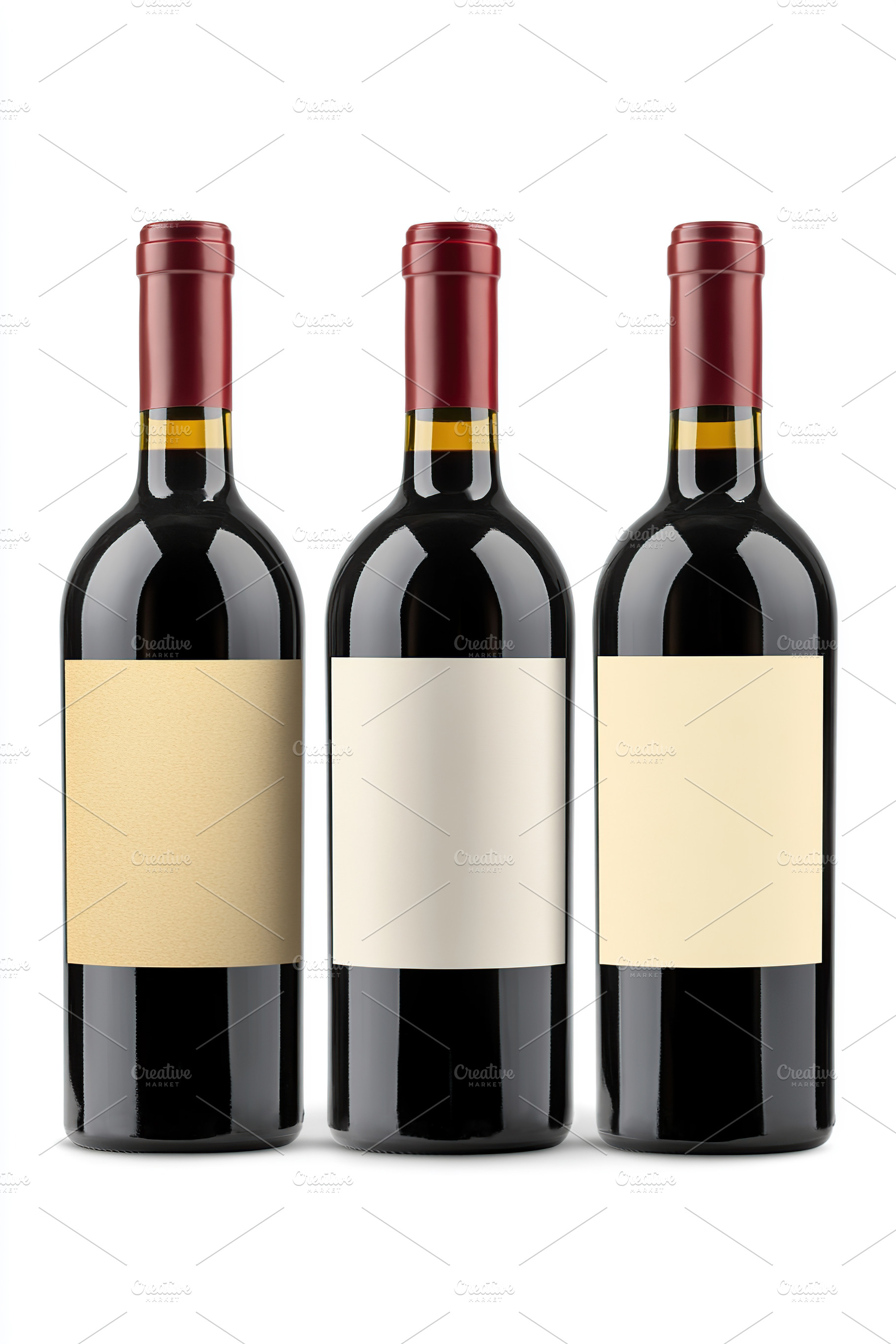 Empty wine bottles ready for labeling and customization in a rus, a Food & Drink Photo by AlyaAnd