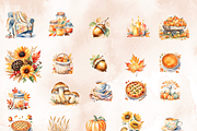 Watercolor Autumn Clipart Set, an Illustration by Anca Digital Vibe (Thumbnail 3 of 7)