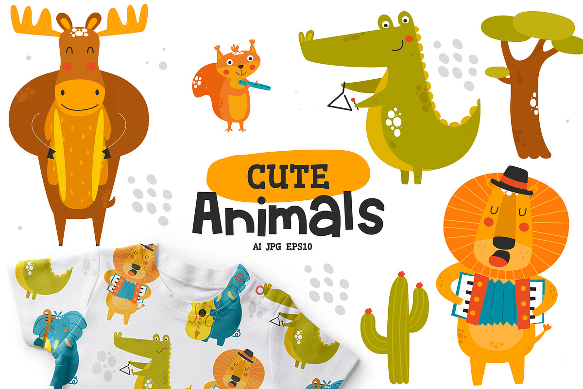 Cute Animals - Music Band, an Animal Illustration by Sumacj (Photo 1 of 6)