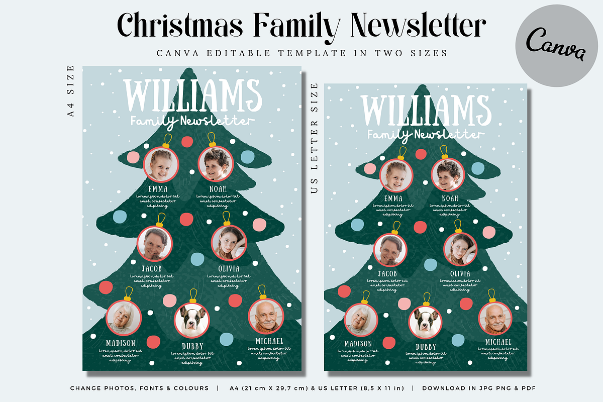 Christmas Newsletter Canva Template, a Stationery Template by SarenkaDesignShop (Photo 2 of 6)