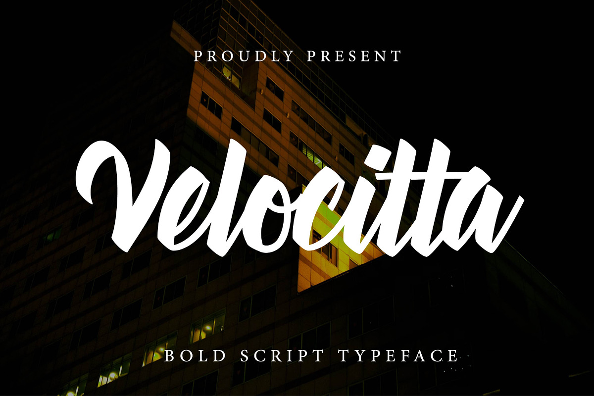 Velocitta - Script Typeface, a Font by Gumrega Studio (Photo 1 of 6)