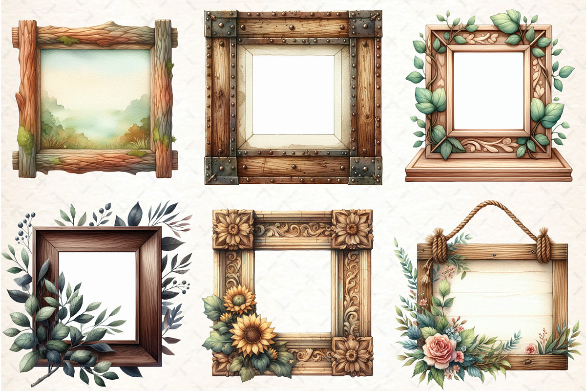 Wooden Frame Sublimation Clipart, an Illustration by DreamCafeArt (Photo 4 of 5)