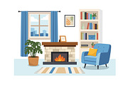 Living Room Interior Set, an Object Illustration by Olena Halahan (Thumbnail 3 of 3)