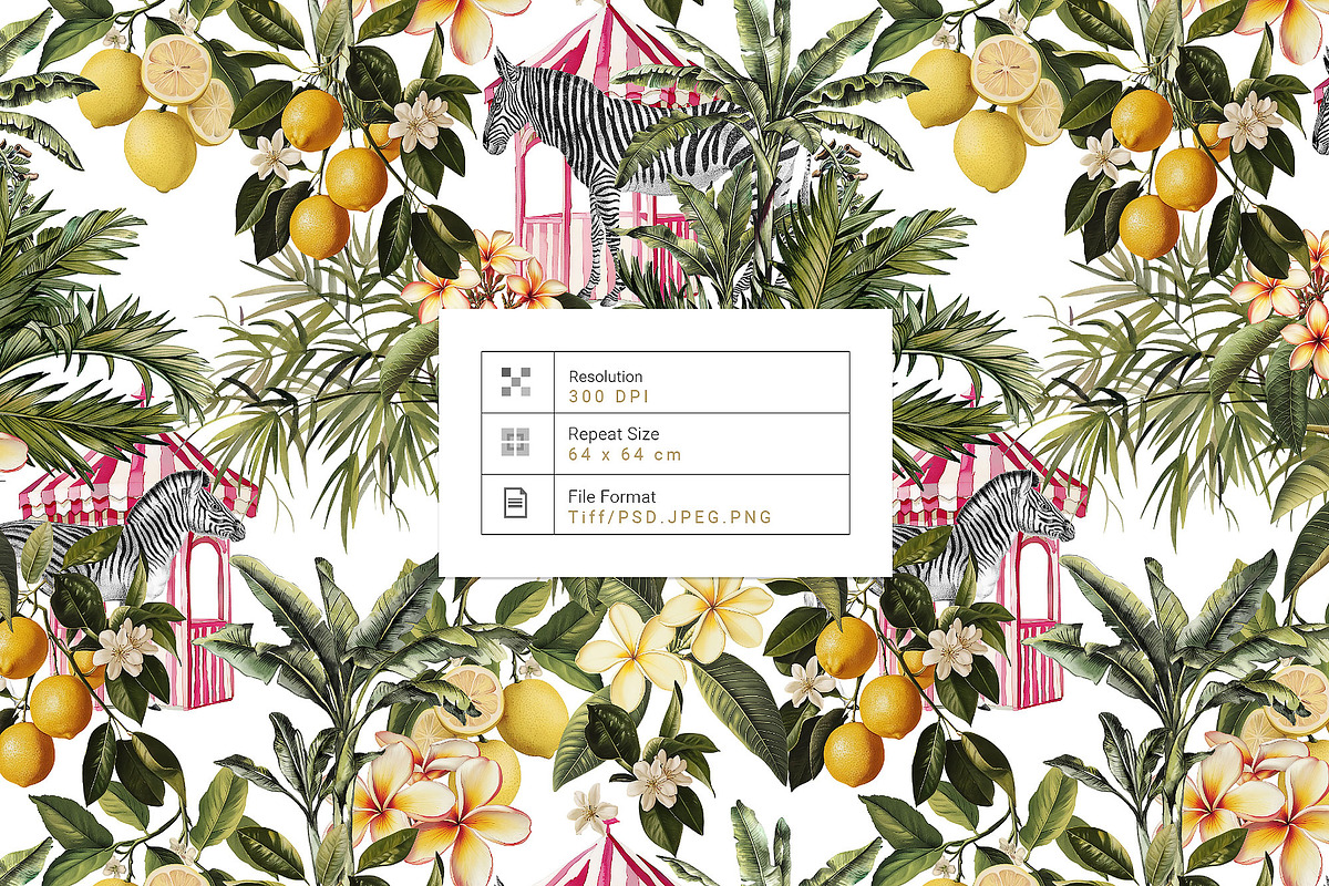 Costa Flores Tropical Lemon Pattern, a Pattern Graphic by Pink Linen (Photo 3 of 10)