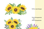 Sunflowers Watercolor Collection, an Illustration by Contes_de_fée (Thumbnail 2 of 21)