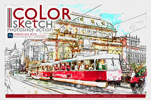 Color Sketch Photoshop Action, an Action Add-On by A R T M A R T