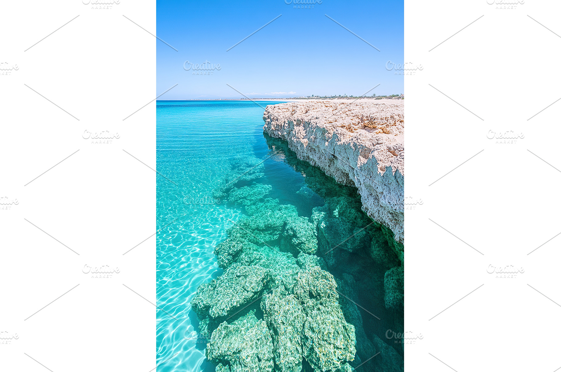 Clear Turquoise Water Along Rocky, a Nature Photo by Lermont51