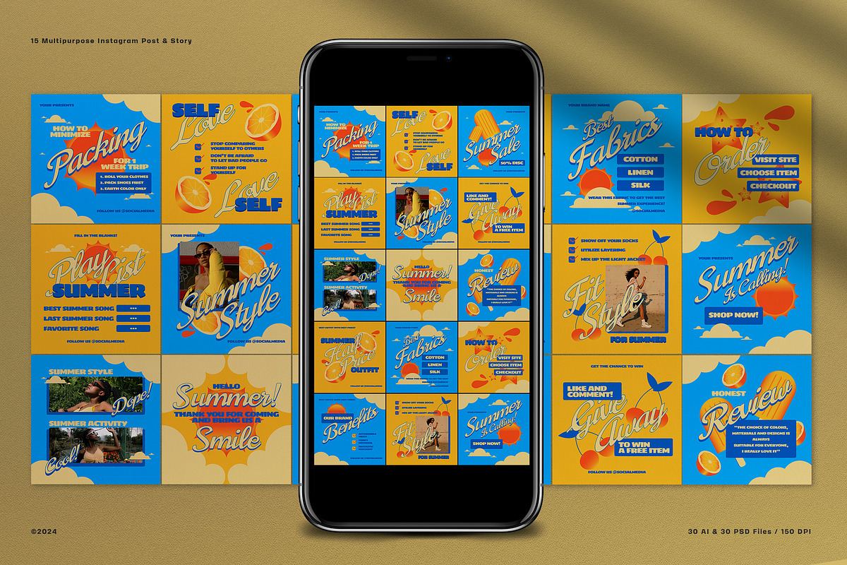 SummerFashion Instagram Pack, a Social Media Template by graphicook (Photo 1 of 5)