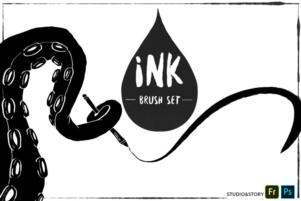 Super ink brush set, a Brush Add-On by Studio&Story (Photo 1 of 5)