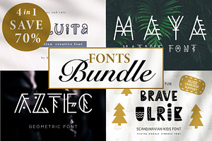 DECORATIVE FONT BUNDLE : 4 In 1