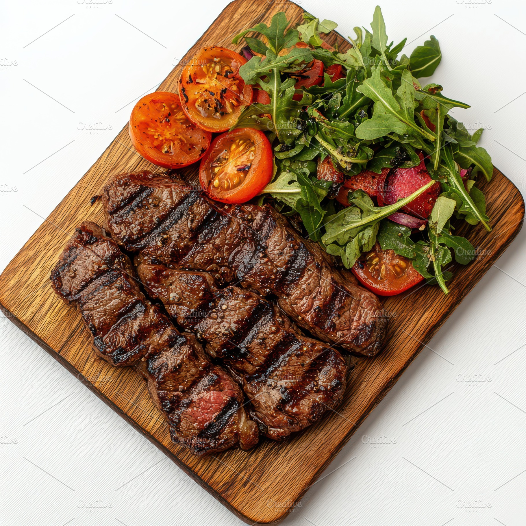 Delicious grilled beef steak and rus, a Food & Drink Photo by Pixeness Studio