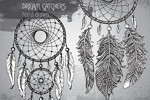 Hand Drawn Dream Catchers