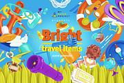 Bright Travel Items Scene Generator, a Product Mockup by mysuperproject (Thumbnail 1 of 16)