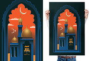 Eid Mubarak Islamic Greeting, a Seasonal Illustration by Decla Studio (Thumbnail 4 of 4)