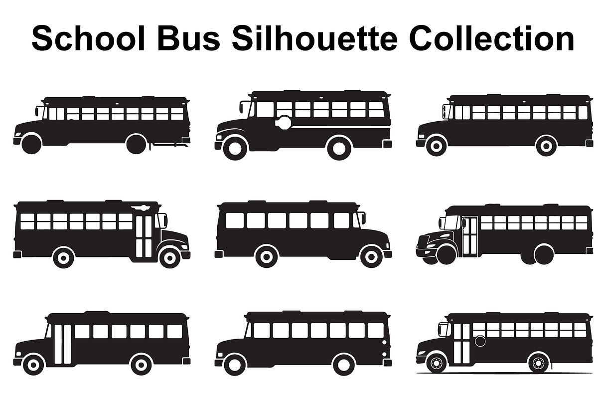 Student Bus Silhouette Pack, an Object Graphic by Creativeshirt (Photo 1 of 3)