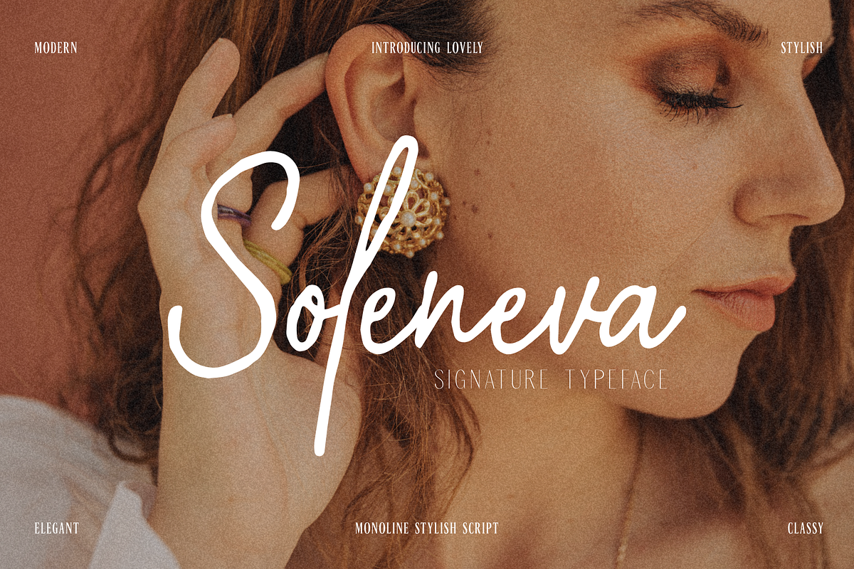 Soleneva - Signature Typeface, a Script Font by Creacy Studio (Photo 1 of 10)