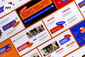 Red Business Management PPT, a Presentation Template by graphicook