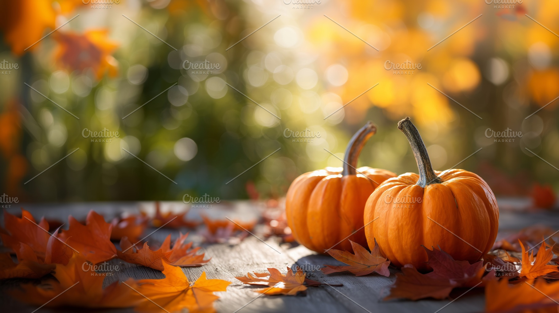 Vibrant autumn scene with pumpkins, a Photo by LiliGraphie