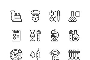 Set line icons of medical analysis, an Outline Icon by motorama