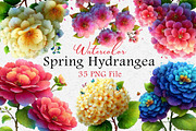 Spring Blooming Hydrangea Clipart, an Illustration by Dream Creation (Thumbnail 1 of 7)