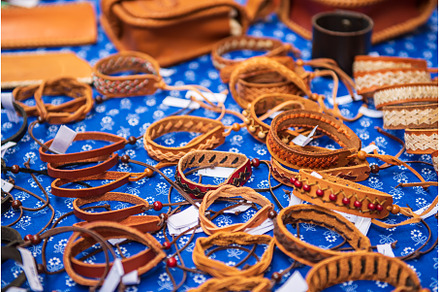 Leather bracelets at market, a Beauty & Fashion Photo by Nature and travel